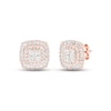 Thumbnail Image 1 of Diamond Cushion Earrings 1 ct tw Round & Baguette-cut 10K Rose Gold