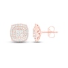 Thumbnail Image 2 of Diamond Cushion Earrings 1 ct tw Round & Baguette-cut 10K Rose Gold