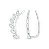 Thumbnail Image 3 of Diamond Leaf Earring Climbers 1/10 ct tw Round-cut Sterling Silver