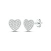 Thumbnail Image 1 of Diamond Heart Stud Earrings 1/8 ct tw 10K White Gold