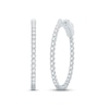 Thumbnail Image 1 of Diamond Hoop Earrings 1/2 ct tw Round-cut 10K White Gold