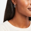 Thumbnail Image 2 of Diamond Hoop Earrings 1/2 ct tw Round-cut 10K White Gold