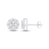 Thumbnail Image 1 of Diamond Flower Stud Earrings 1/4 ct tw Round-cut Sterling Silver