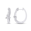 Thumbnail Image 1 of Diamond Hoop Earrings 1/2 ct tw Baguette & Round-cut 10K White Gold