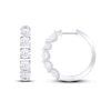 Thumbnail Image 1 of Lab-Grown Diamonds by KAY Hoop Earrings 2 ct tw Round-cut 14K White Gold