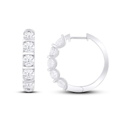 KAY Lab-Grown Diamonds Hoop Earrings 2 ct tw Round-cut 14K White Gold