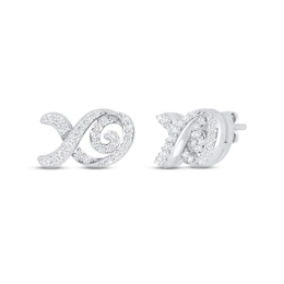 Diamond XO Stud Earrings 1/4 ct tw Round-cut 10K White Gold