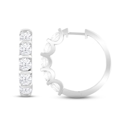 KAY Lab-Grown Diamonds Hoop Earrings 3 ct tw Round-cut 14K White Gold