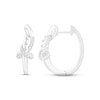 Thumbnail Image 1 of Diamond Hoop Earrings 1/5 ct tw Round & Baguette-cut Sterling Silver