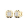 Thumbnail Image 1 of Multi-Diamond Quilted Cushion Earrings 1/2 ct tw Square-cut 10K Yellow Gold