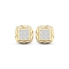 Thumbnail Image 2 of Multi-Diamond Quilted Cushion Earrings 1/2 ct tw Square-cut 10K Yellow Gold