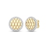 Thumbnail Image 1 of Diamond Edge Quilted Stud Earrings 1/3 ct tw Round-cut 10K Yellow Gold