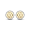 Thumbnail Image 2 of Diamond Edge Quilted Stud Earrings 1/3 ct tw Round-cut 10K Yellow Gold