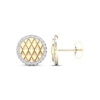 Thumbnail Image 3 of Diamond Edge Quilted Stud Earrings 1/3 ct tw Round-cut 10K Yellow Gold