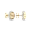 Thumbnail Image 4 of Diamond Edge Quilted Stud Earrings 1/3 ct tw Round-cut 10K Yellow Gold