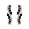 Thumbnail Image 2 of Black & White Diamond Bypass Hoop Earrings 1/3 ct tw Round-cut 10K Rose Gold