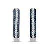 Thumbnail Image 1 of Blue & White Diamond Pave Hoop Earrings 1/5 ct tw Round-cut Sterling Silver