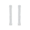 Thumbnail Image 2 of Diamond Rectangle Hoop Earrings 1/10 ct tw Round-cut Sterling Silver