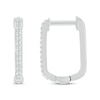 Thumbnail Image 3 of Diamond Rectangle Hoop Earrings 1/10 ct tw Round-cut Sterling Silver