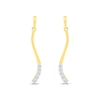 Thumbnail Image 2 of Diamond Vertical Curved Bar Earrings 1/10 ct tw Round-cut 10K Yellow Gold