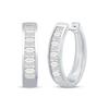 Thumbnail Image 1 of Princess & Baguette-Cut Channel Hoop Earrings 1 ct tw 10K White Gold