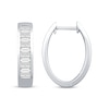 Thumbnail Image 3 of Princess & Baguette-Cut Channel Hoop Earrings 1 ct tw 10K White Gold