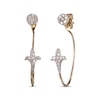 Thumbnail Image 0 of Front-Back Fleur-de-Lis Earrings 1/5 ct tw Diamonds 10K Yellow Gold