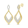 Thumbnail Image 0 of Curved Marquise-Shaped Diamond Dangle Earrings 1/4 ct tw 10K Yellow Gold