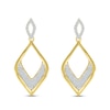Thumbnail Image 1 of Curved Marquise-Shaped Diamond Dangle Earrings 1/4 ct tw 10K Yellow Gold