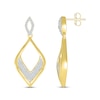 Thumbnail Image 2 of Curved Marquise-Shaped Diamond Dangle Earrings 1/4 ct tw 10K Yellow Gold