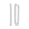 Thumbnail Image 1 of Diamond Inside-Out Oblong Hoop Earrings 1 ct tw Sterling Silver