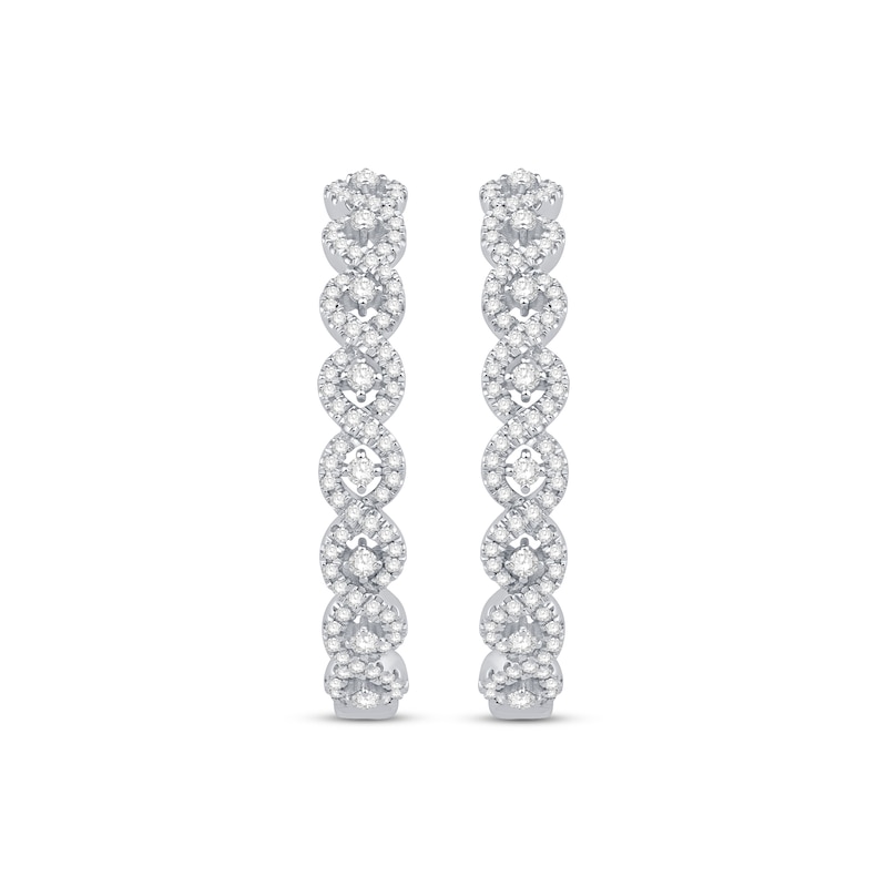 Main Image 2 of Diamond Twist Hoop Earrings 1 ct tw Sterling Silver