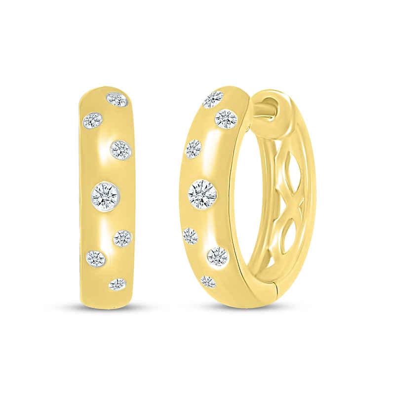 Main Image 1 of Diamond Bubbles Hoop Earrings 1/5 ct tw 10K Yellow Gold