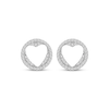 Thumbnail Image 1 of Diamond Heart Cutout Stud Earrings 1/5 ct tw 10K White Gold