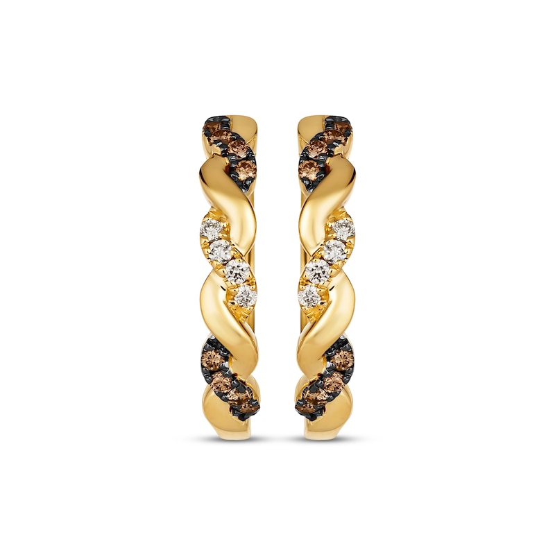 Le Vian Chocolate Twist Round-Cut Diamond Hoop Earrings 3/8 ct tw 14K Honey Gold