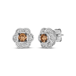 Le Vian Chocolate Diamond Stud Earrings 7/8 ct tw 14K Vanilla Gold