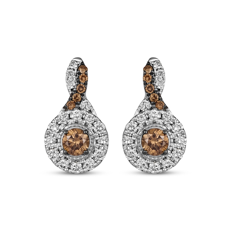 Main Image 2 of Le Vian Chocolate Twist Diamond Earrings 1 ct tw 14K Vanilla Gold