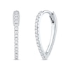 Thumbnail Image 1 of Round-Cut Diamond Pointed Hoop Earrings 1/5 ct tw Sterling Silver