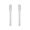 Thumbnail Image 2 of Round-Cut Diamond Pointed Hoop Earrings 1/5 ct tw Sterling Silver