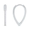 Thumbnail Image 3 of Round-Cut Diamond Pointed Hoop Earrings 1/5 ct tw Sterling Silver