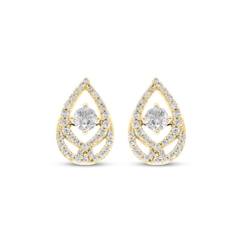 Love Entwined Round-Cut Diamond Stud Earrings 1/3 ct tw 10K Yellow Gold ...