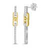 Thumbnail Image 1 of Round-Cut Diamond Bar & Link Drop Earrings 1/6 ct tw Sterling Silver & 10K Yellow Gold