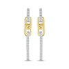 Thumbnail Image 2 of Round-Cut Diamond Bar & Link Drop Earrings 1/6 ct tw Sterling Silver & 10K Yellow Gold