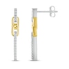 Thumbnail Image 3 of Round-Cut Diamond Bar & Link Drop Earrings 1/6 ct tw Sterling Silver & 10K Yellow Gold