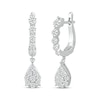 Thumbnail Image 1 of Round-Cut Multi-Diamond Pear-Shaped Drop Earrings 3/4 ct tw Sterling Silver