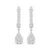 Thumbnail Image 2 of Round-Cut Multi-Diamond Pear-Shaped Drop Earrings 3/4 ct tw Sterling Silver