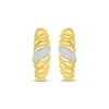 Thumbnail Image 2 of Round-Cut Diamond Twist Hoop Earrings 1/4 ct tw 10K Yellow Gold