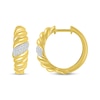 Thumbnail Image 3 of Round-Cut Diamond Twist Hoop Earrings 1/4 ct tw 10K Yellow Gold