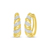 Thumbnail Image 1 of Round-Cut Diamond Spiral Hoop Earrings 3/8 ct tw 10K Yellow Gold