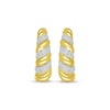 Thumbnail Image 2 of Round-Cut Diamond Spiral Hoop Earrings 3/8 ct tw 10K Yellow Gold